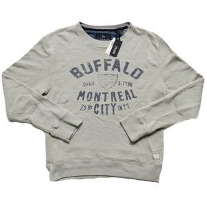 NEW Vintage Buffalo David Bitton Sweatshirt!  Big Montreal Graphic  Taupe Grey